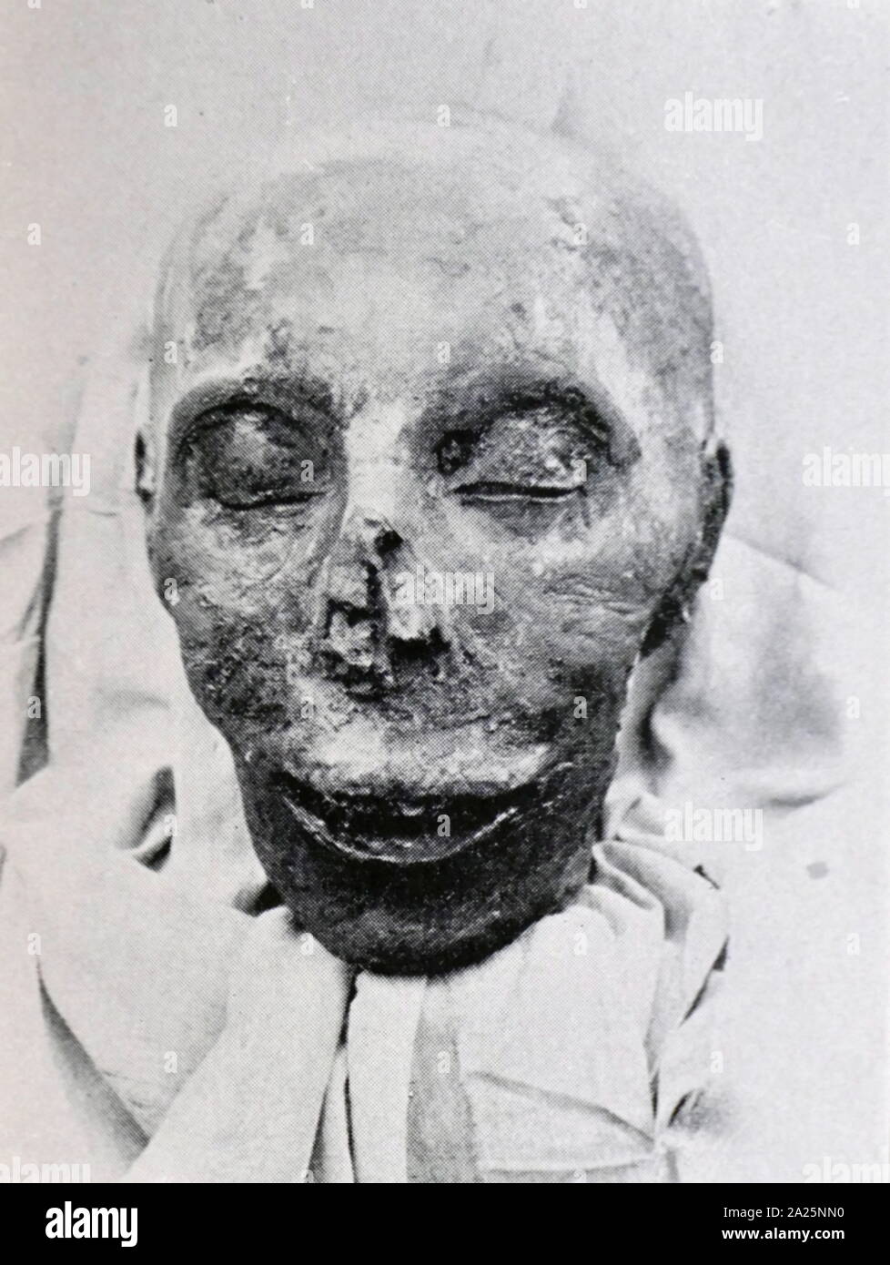 Der mumifizierte Kopf von Thutmosis III. Stockfoto