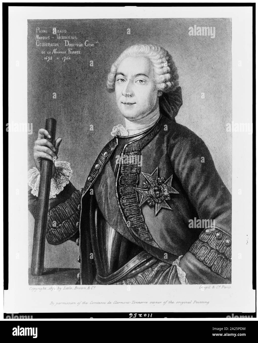 Pierre de Rigaud, Marquis de Vaudreuil, Brustbild, nach links/Goupil & Co., Paris. Stockfoto