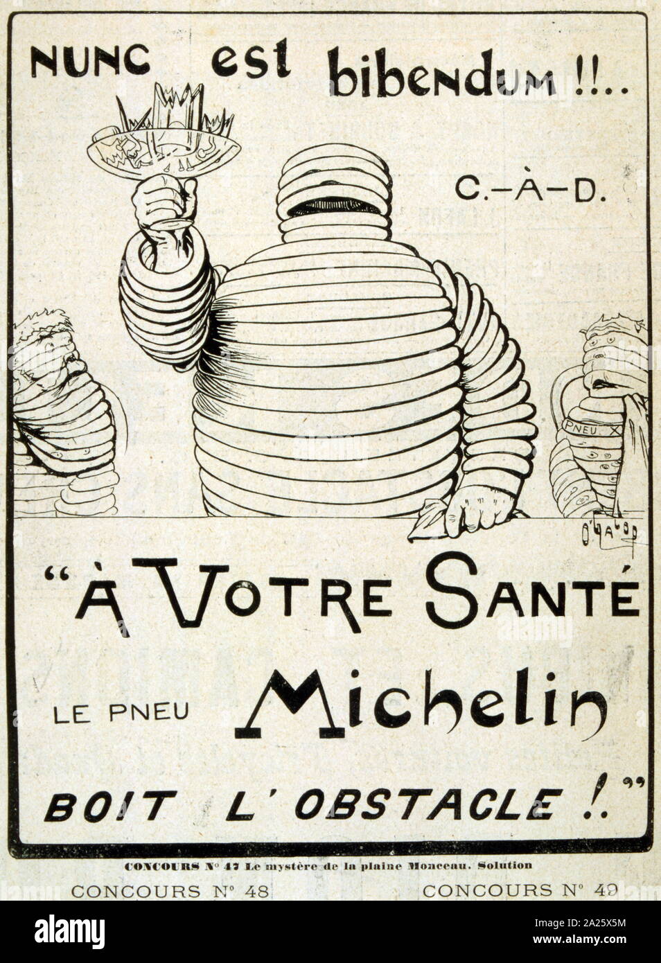 Anzeige für Michelin Reifen; Französisch 1901 Stockfoto