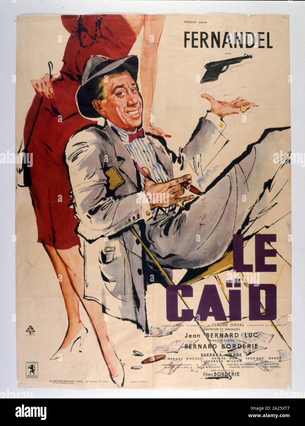 Französische film Plakat für 'Le caid' der Chef (1960); Film mit