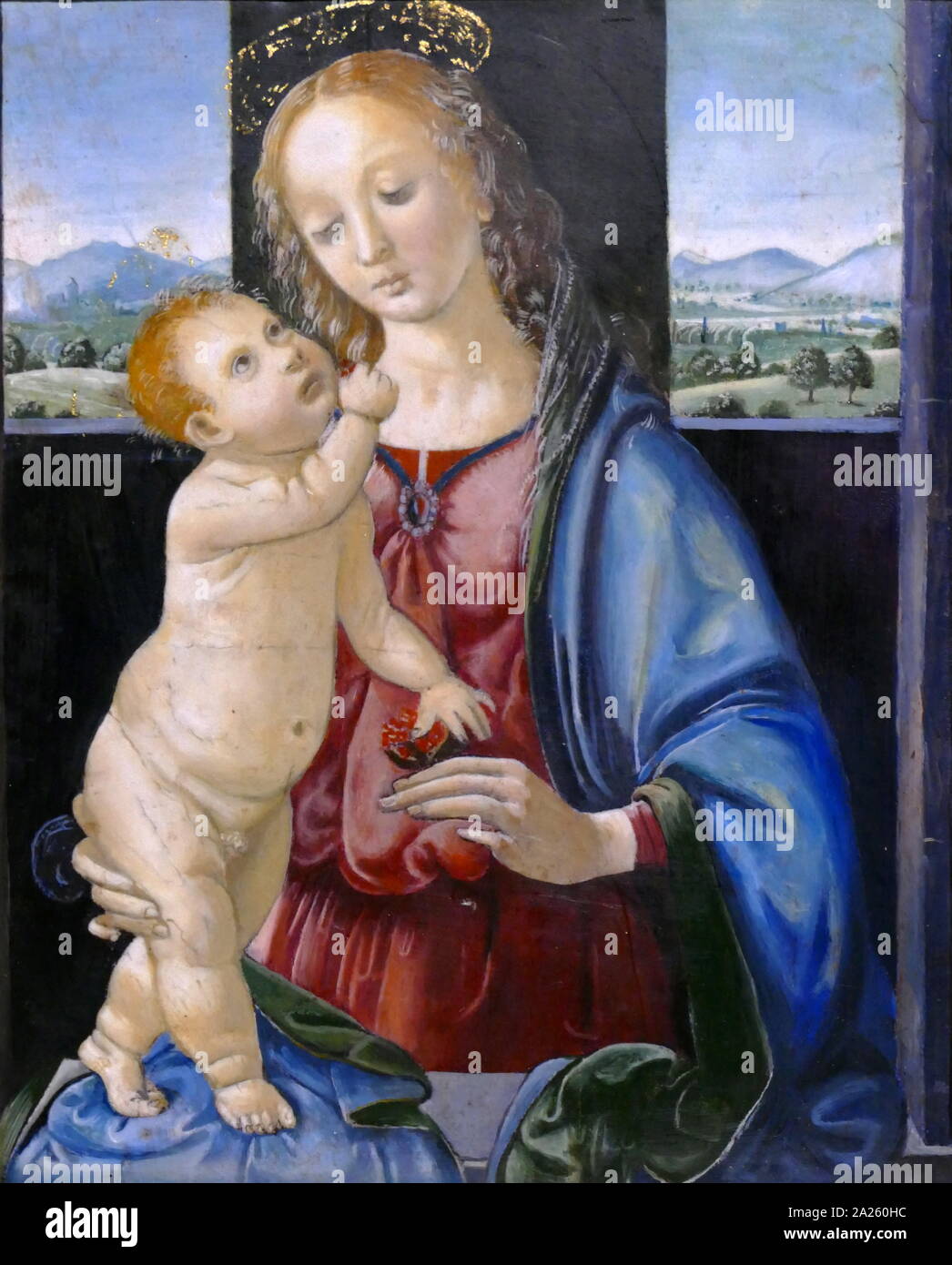 Madonna mit Kind und ein Granatapfel, 1475-1480, Öl auf Pappelholz panel, von Leonardo da Vinci (1452-1519), italienischer Künstler und Universalgelehrten Stockfoto