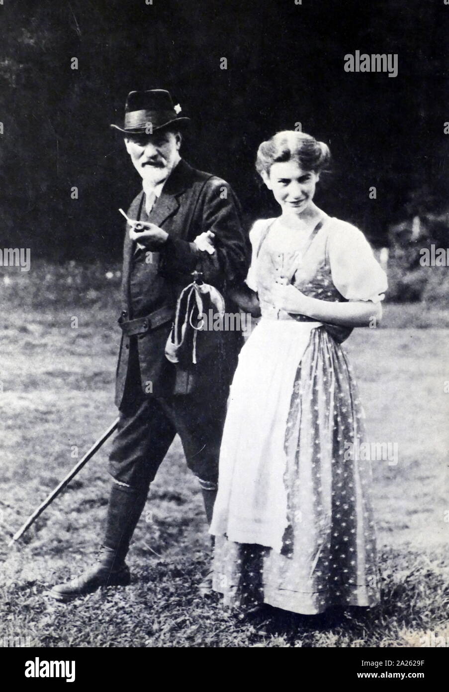 Sigmund und Anna Freud (Tochter) 1929. Sigmund Freud (1856 - 23. September 1939); österreichischer Neurologe und Begründer der Psychoanalyse. 1929 Stockfoto