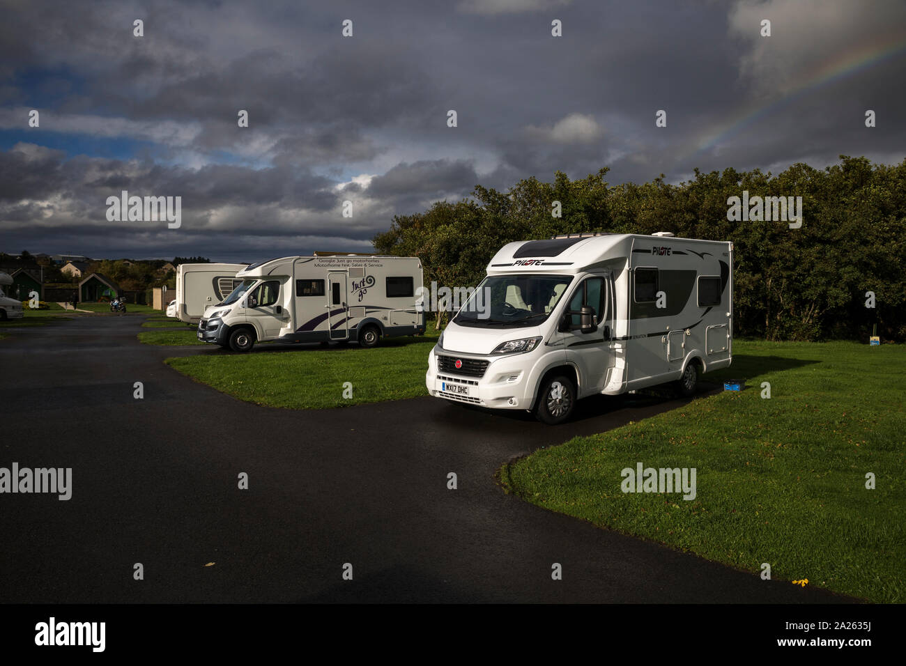Pickaquoy Camp Site; Kirkwall, Orkney, Großbritannien Stockfoto