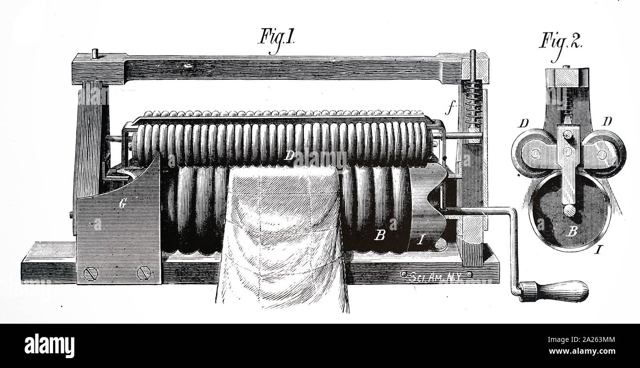 Eine Gravur, Erasmus L.'s Key Waschmaschine. Vom 19. Jahrhundert Stockfoto