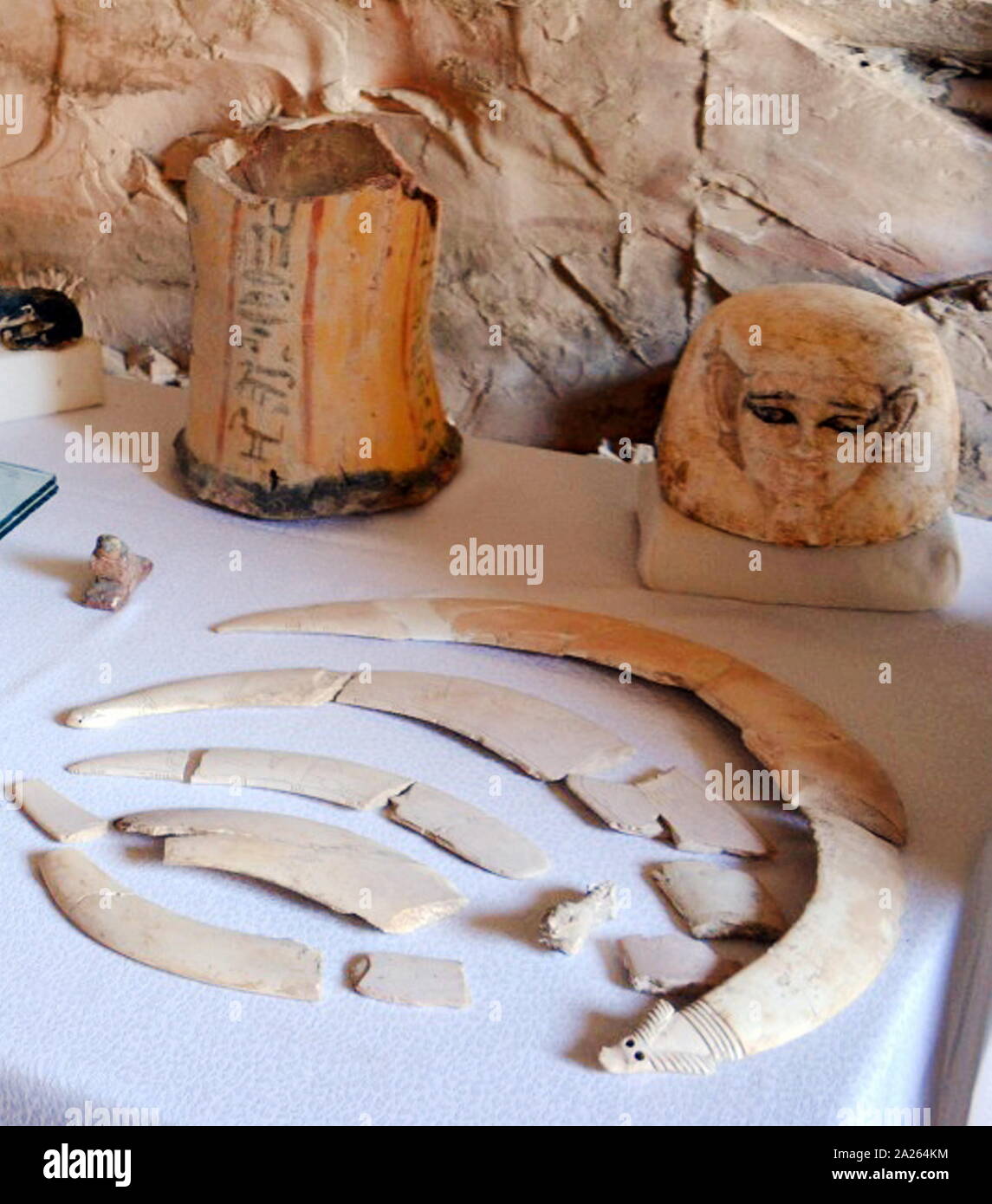 September 2018, die Entdeckung der 18. Dynastie Gruft, in Draa Abul-Naga, eine Grabstätte für die Adligen auf dem linken Ufer des Nils, Stockfoto