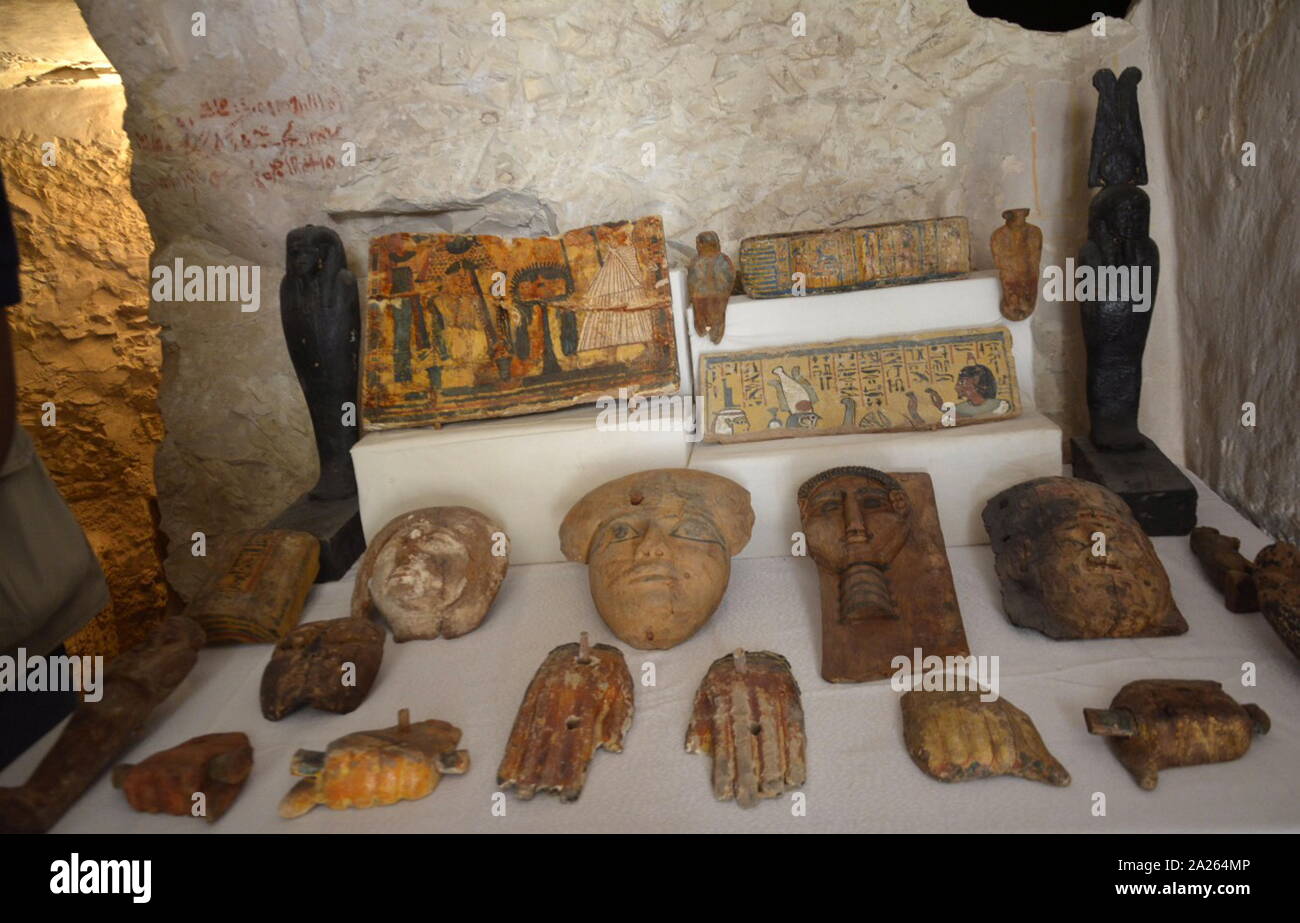 September 2018, die Entdeckung der 18. Dynastie Gruft, in Draa Abul-Naga, eine Grabstätte für die Adligen auf dem linken Ufer des Nils, Stockfoto