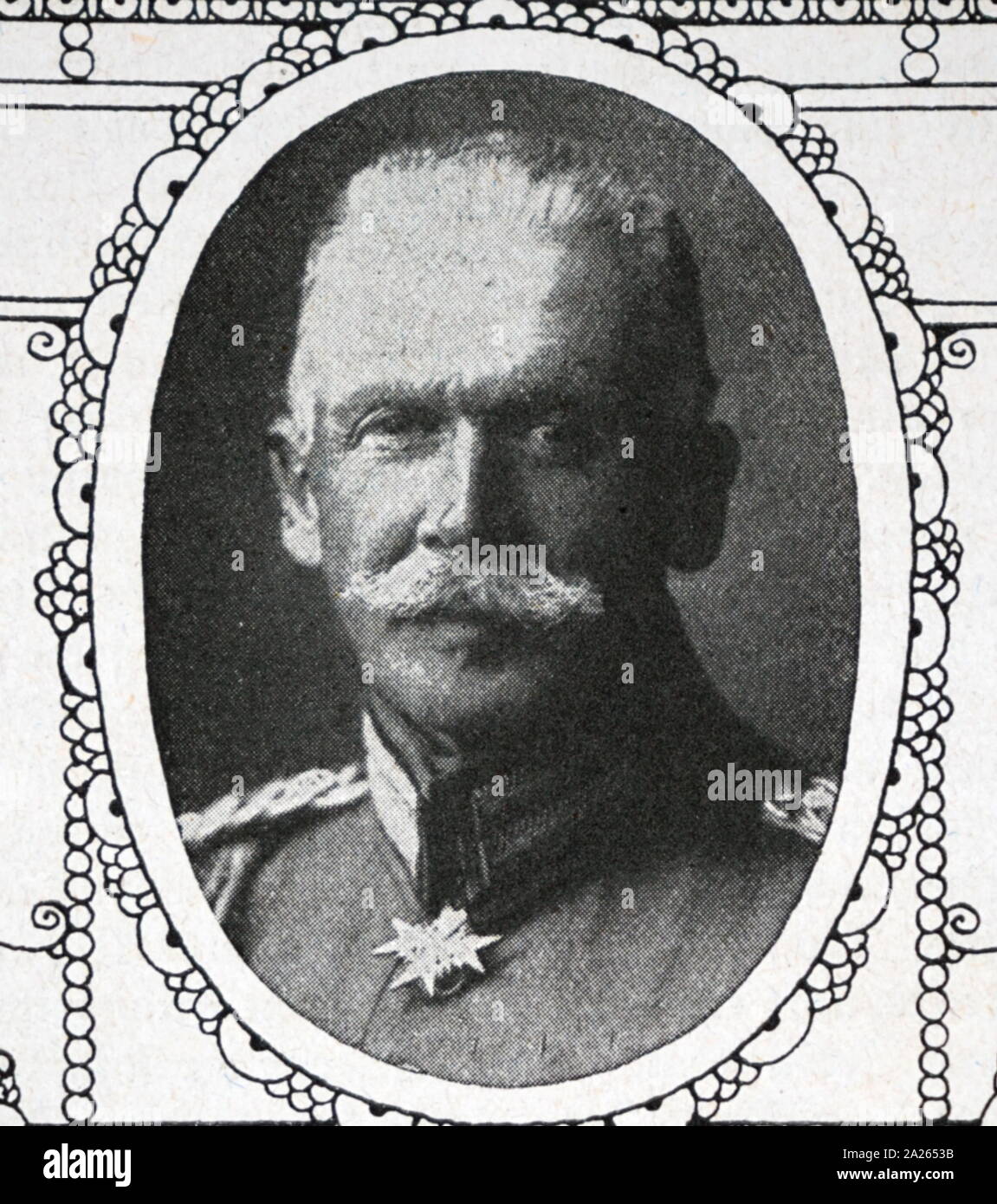 Karl Freiherr von Plettenberg (1852-1938), preußischer Offizier, und später General der Infanterie während des Ersten Weltkrieges war er Commandant-General der Garde Corps, Adjutant General der deutschen Kaiser Wilhelm II. und der Empfänger der Pour le Merite. Stockfoto