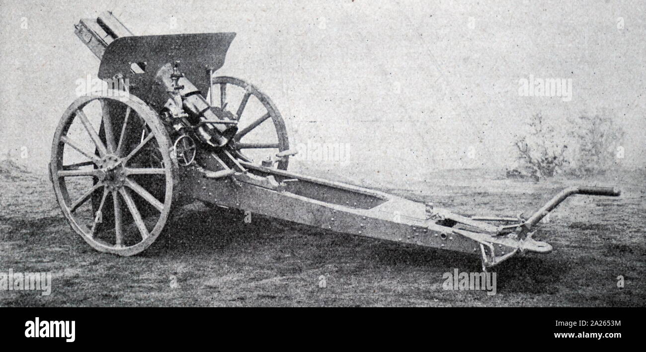 Deutsche Artillerie Feld gun 10,5 cm; Erster Weltkrieg Stockfoto