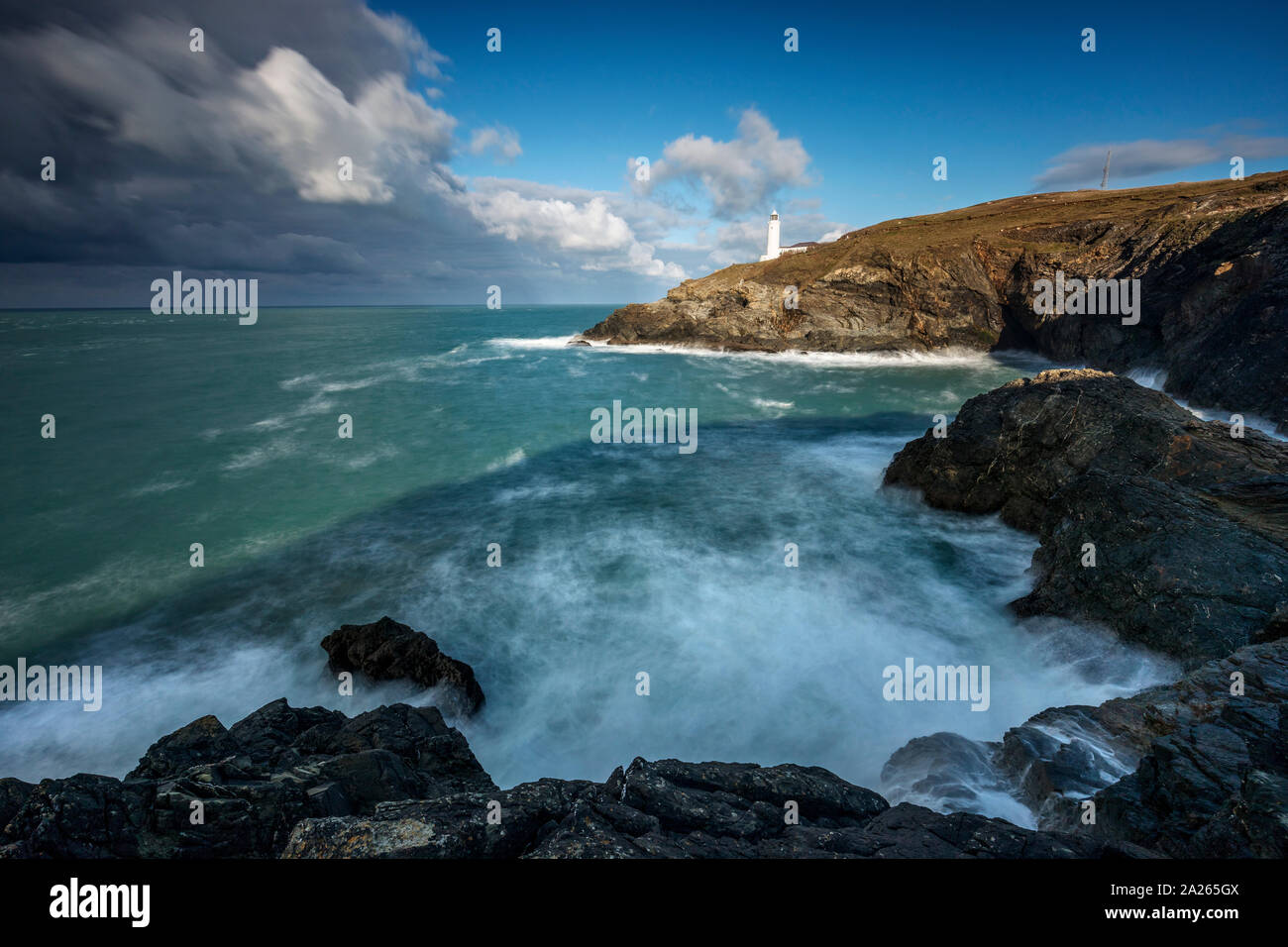 Trevose Head; Leuchtturm; Cornwall; UK Stockfoto