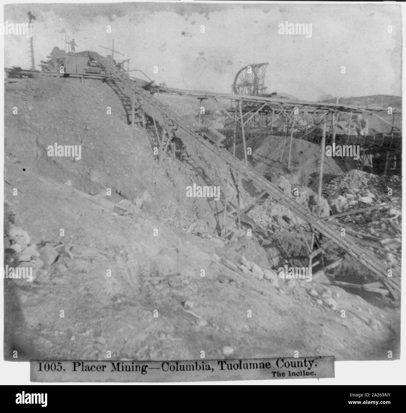 Placer Mining-Columbia, Tuolumne County - Die Neigung Stockfoto