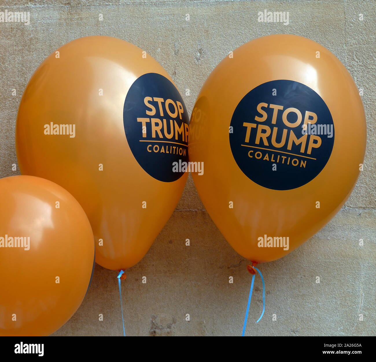 Protest Ballons für den Besuch im Vereinigten Königreich durch den Präsidenten der Vereinigten Staaten von Amerika Donald Trump bereit; Juli 2018. Stockfoto