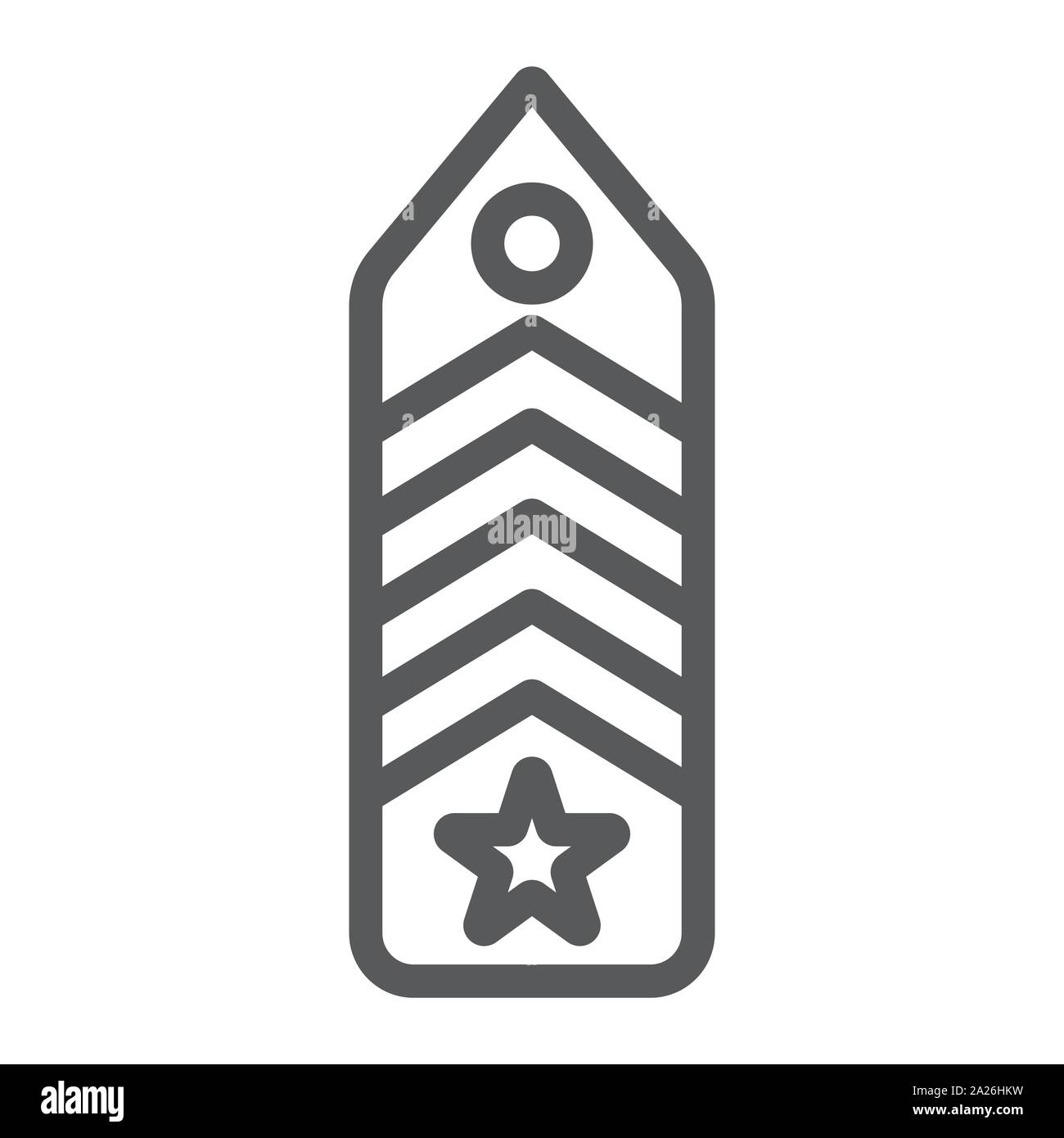 Militärische chevron Symbol Leitung, Uniformen und Abzeichen, Army Abzeichen Zeichen, Vektorgrafiken, ein lineares Muster auf weißem Hintergrund. Stock Vektor
