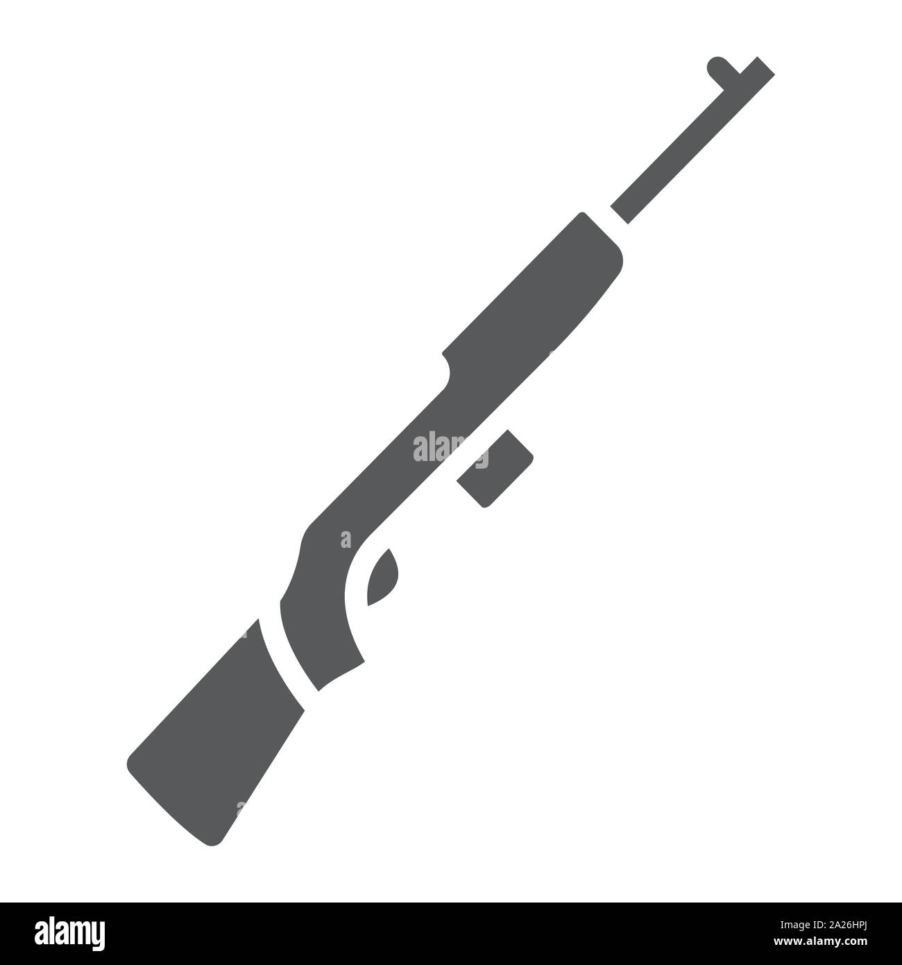 Gewehr Karabiner glyph Icon, Armee, Militär, Waffen, Schild, Vektorgrafiken, einem festen Muster auf weißem Hintergrund. Stock Vektor