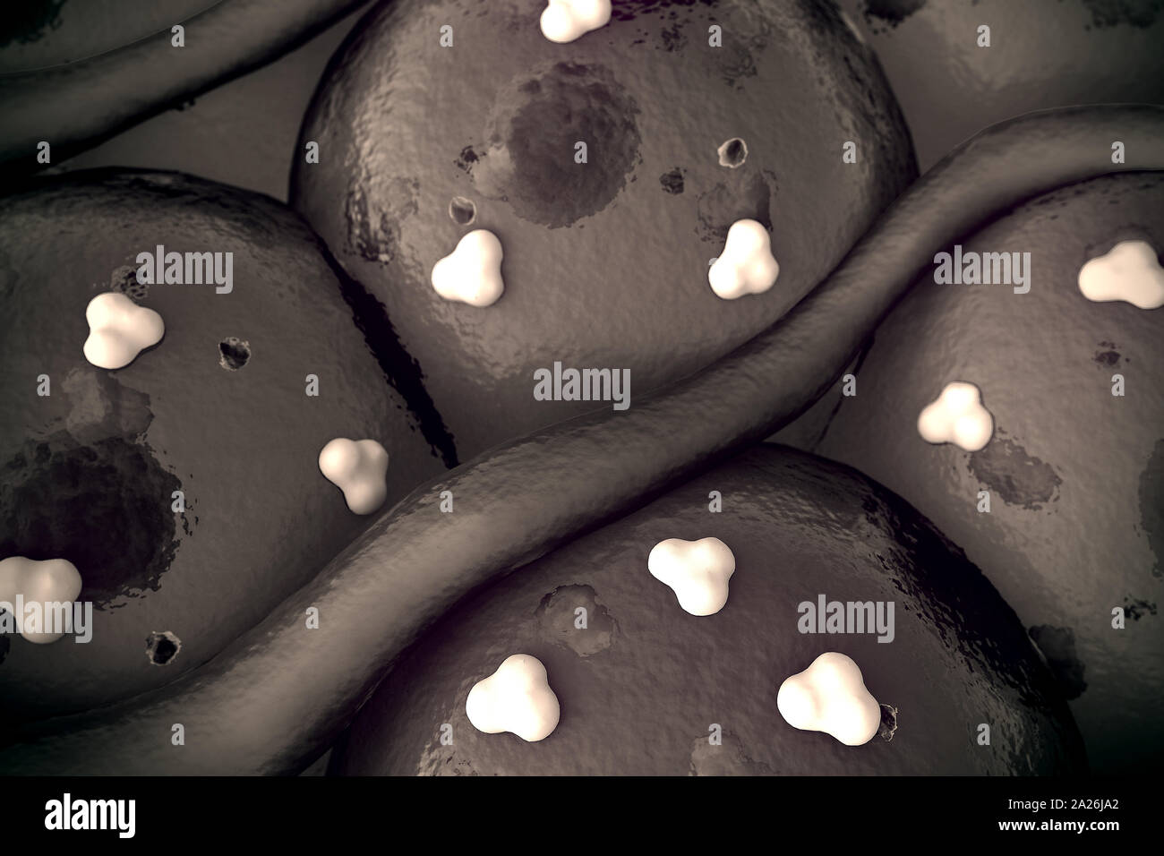 Protein in der Zelle, Rezeptoren und Vene auf die Zellen Oberfläche Stockfoto