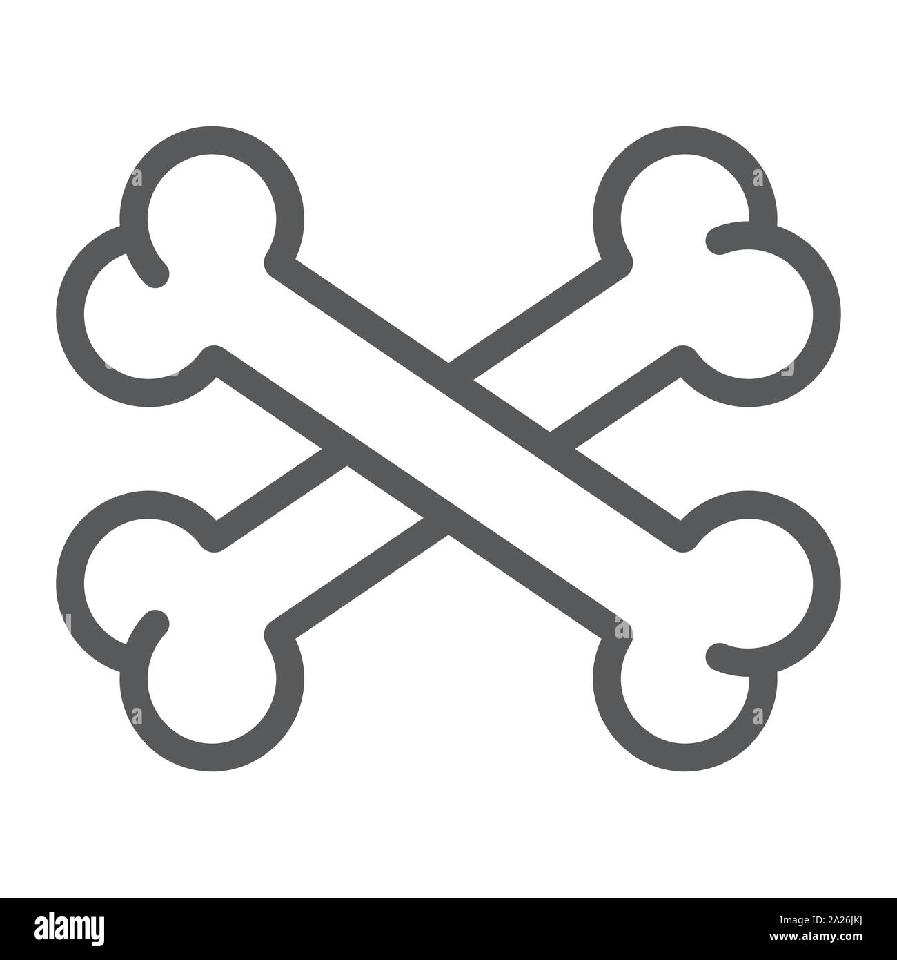 Kreuz Knochen Symbol Leitung Halloween Und Gefahr Gekreuzte Knochen Zeichen Vektorgrafiken Ein Lineares Muster Auf Weissem Hintergrund Stock Vektorgrafik Alamy