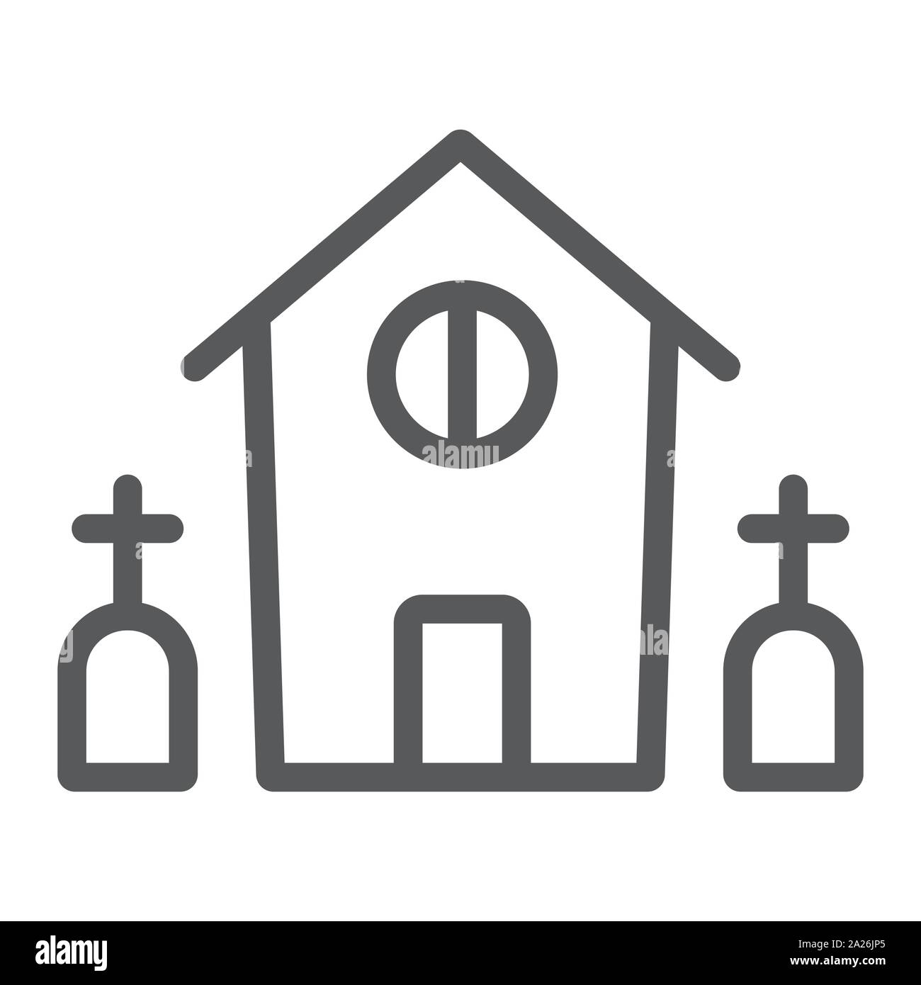 Horror house Symbol Leitung, Halloween und Home, Gruseliges Gebäude Zeichen, Vektorgrafiken, ein lineares Muster auf weißem Hintergrund. Stock Vektor