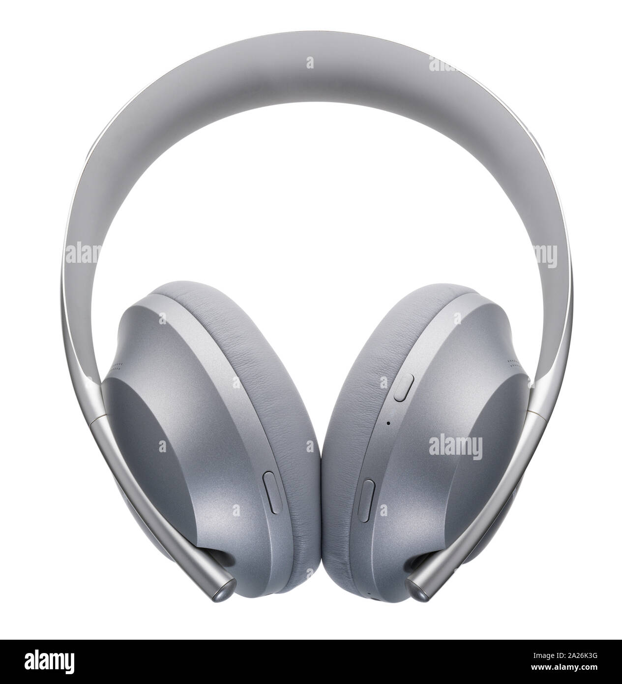 Bose Kopfhörer mit Geräuschminimierung. Silber Matt kabellosen Kopfhörern. Stockfoto