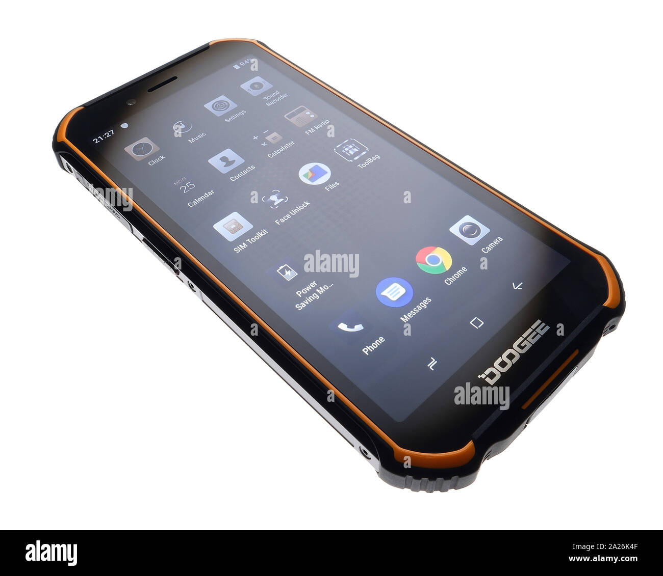Robuste Doogee S40 Smartphone. Stockfoto