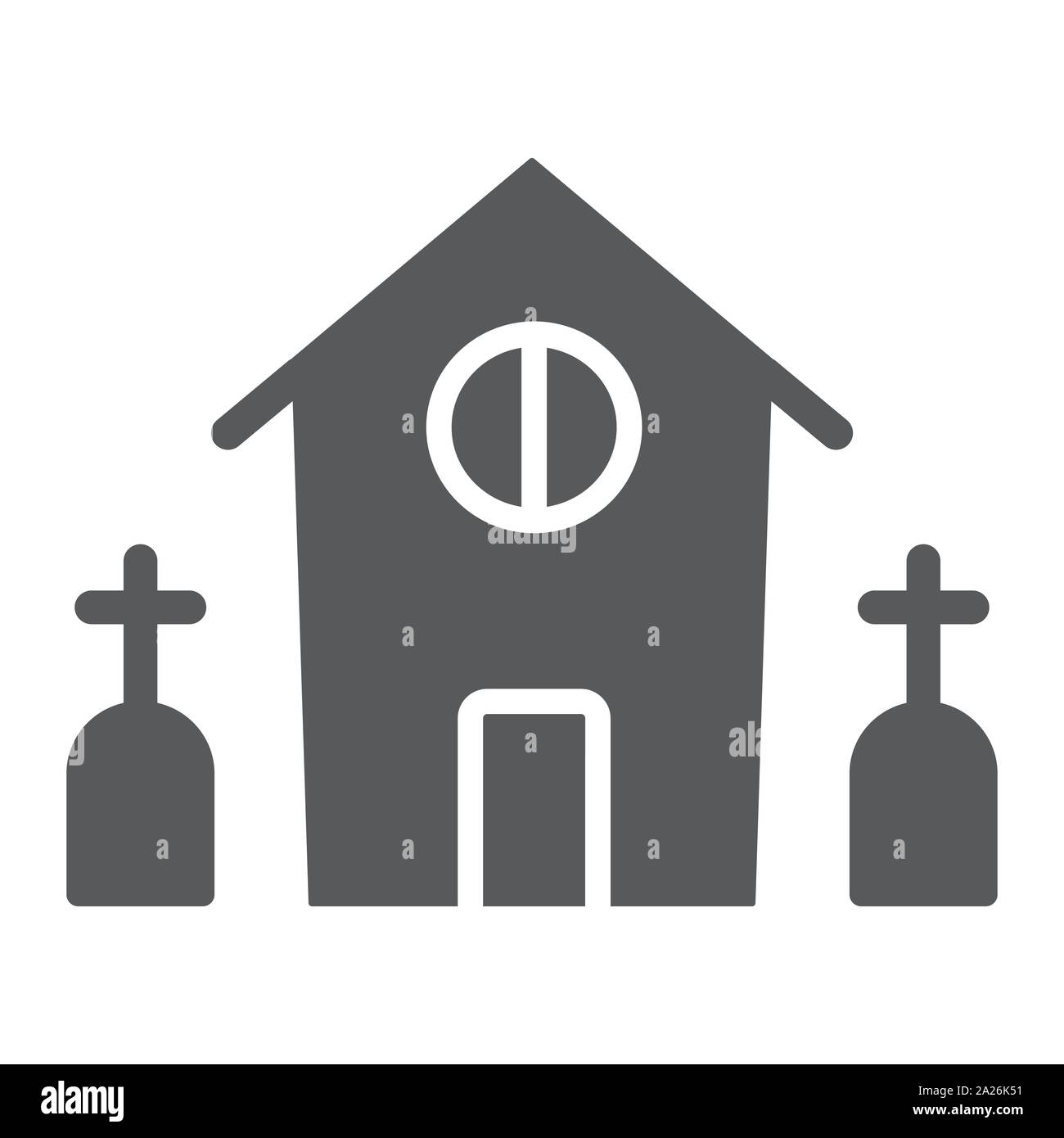 Horror house glyph Icon, Halloween und Home, Gruseliges Gebäude Zeichen, Vektorgrafiken, einem festen Muster auf weißem Hintergrund. Stock Vektor