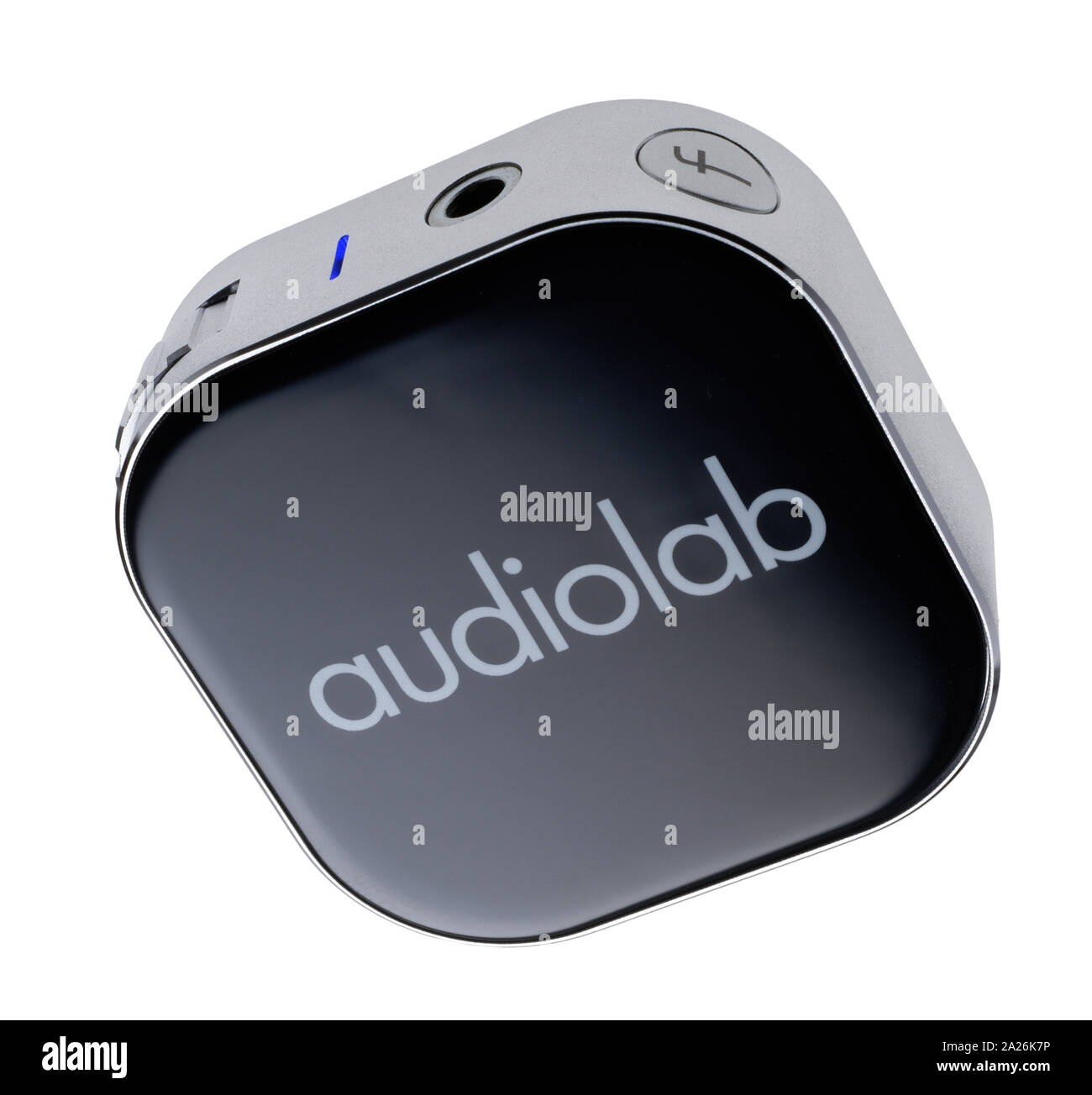 Audiolab M-DAC nano Gerät hochauflösende Wiedergabe über Kopfhörer zu geben. Einen digitalen Filter und ein Sonic Boost genießen Sie Ihre Musik. Stockfoto