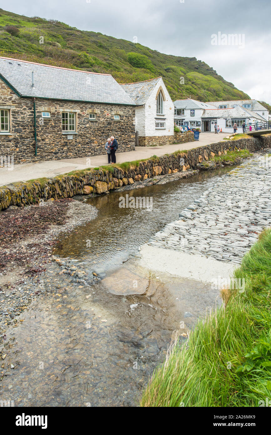 YHA Hostel, Boscastle Harbour, Cornwall, England, Großbritannien Stockfoto