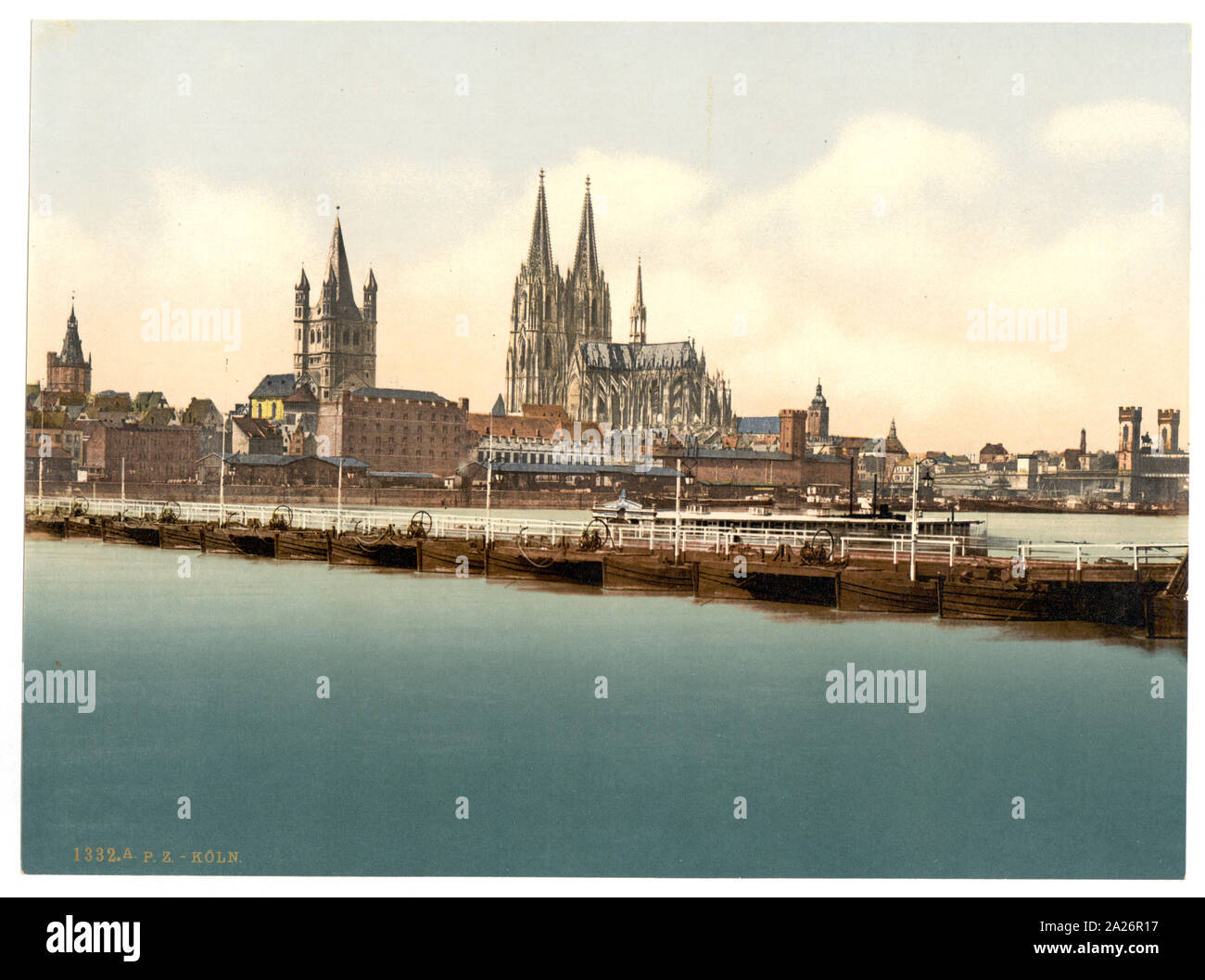 Pontoon Bridge von Deutz, Köln, Rhein, Deutschland; Stockfoto