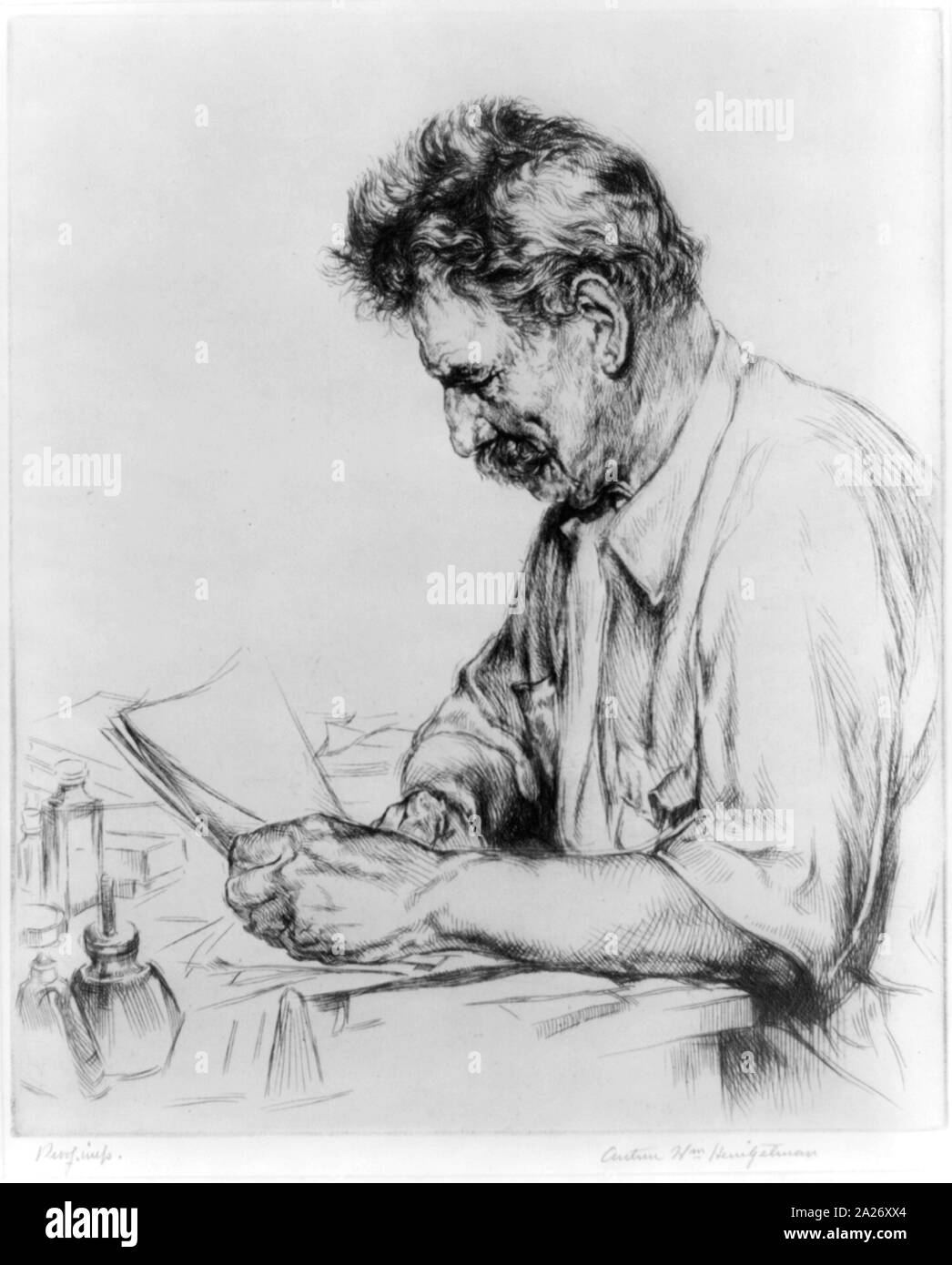 Portrait von Albert Schweitzer Stockfoto