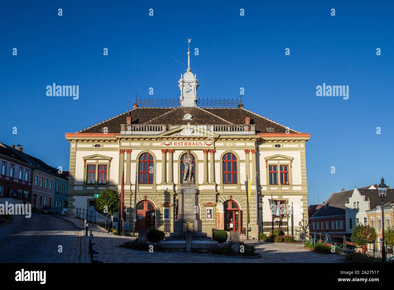 Rathaus der Stadt Weitra, der ältesten Stadt Österreichs Brauer Stockfoto