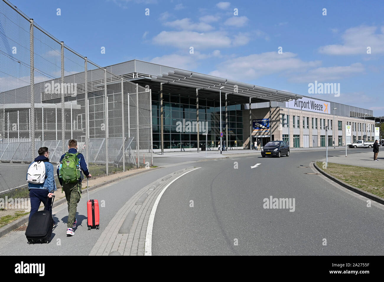 11.04.2019, Weeze, Nordrhein-Westfalen, Deutschland - Airport Weeze, der ungefähr 90 Prozent von der irischen Fluggesellschaft Ryanair, die nennt Es Duesse verwendet Stockfoto