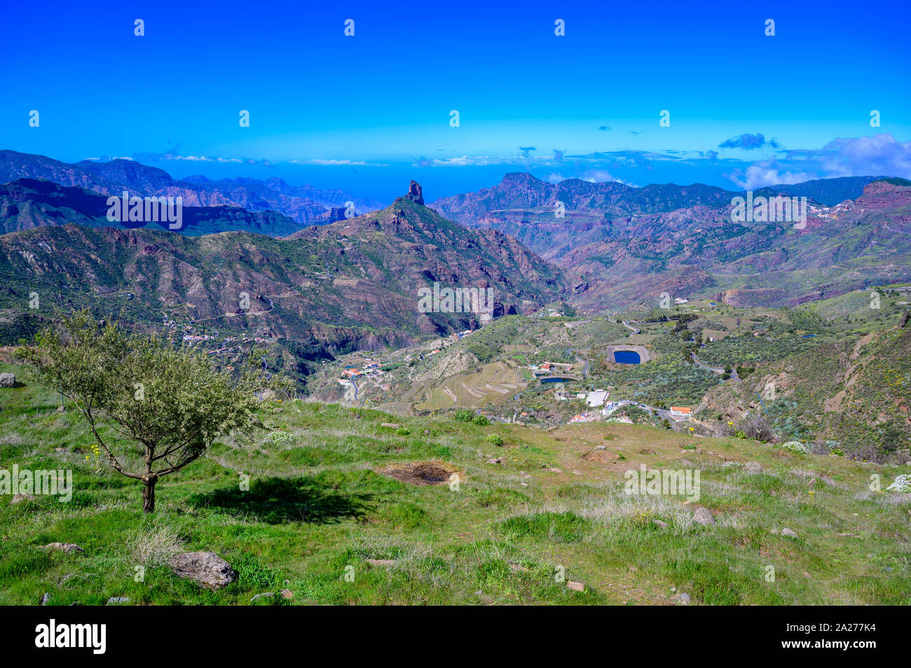 Blick vom Pico de las Nieves, dem höchsten Berg der Insel Gran Canaria, Spanien Stockfoto