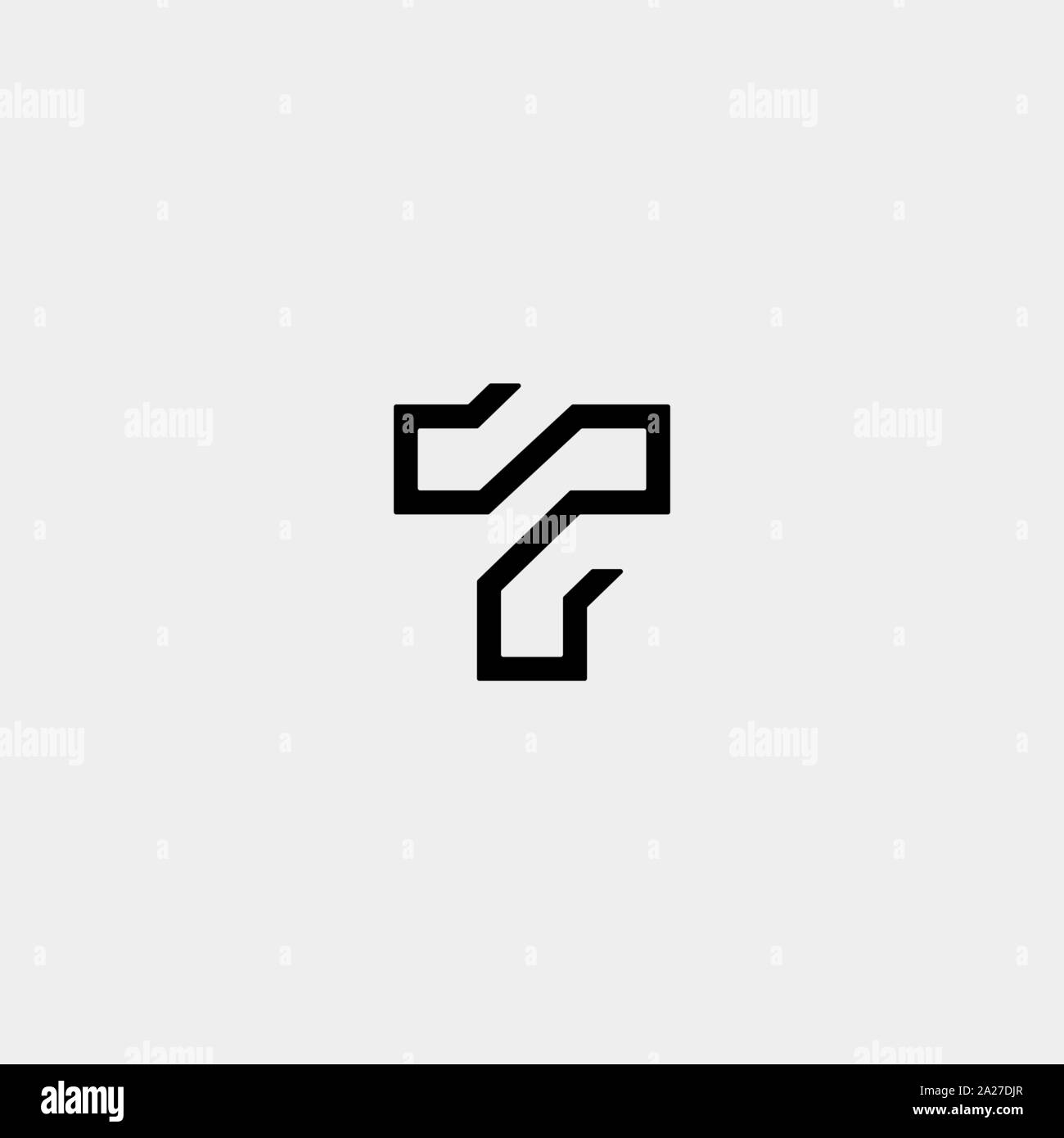 Buchstaben T TT Logo Design einfachen Vektor Stock Vektor