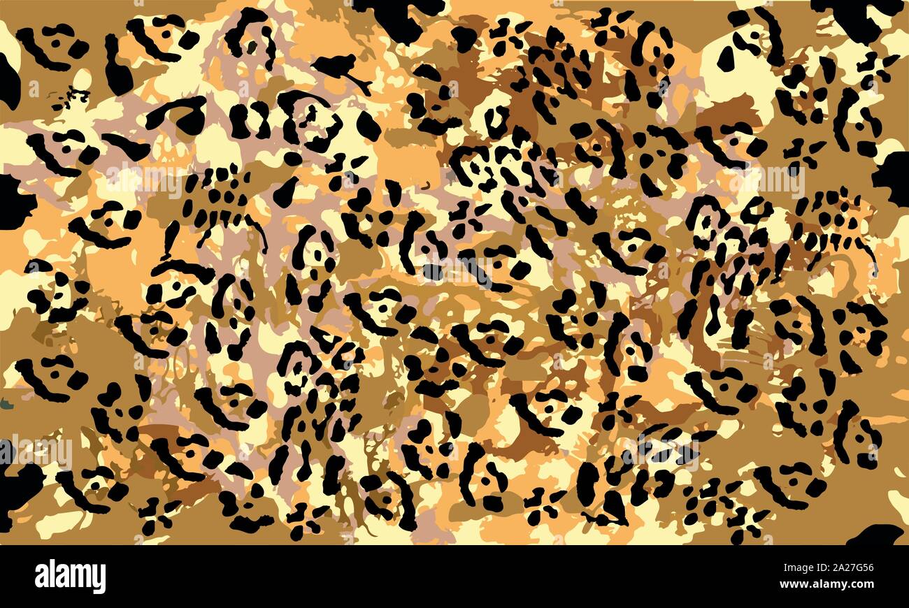Leopardenmuster. Die nahtlose Vektor drucken. Realistische Tier Textur.  Schwarze und gelbe Flecken auf einem beigen Hintergrund. Abstrakte, sich  wiederholendes Muster - Leopard s Stock-Vektorgrafik - Alamy