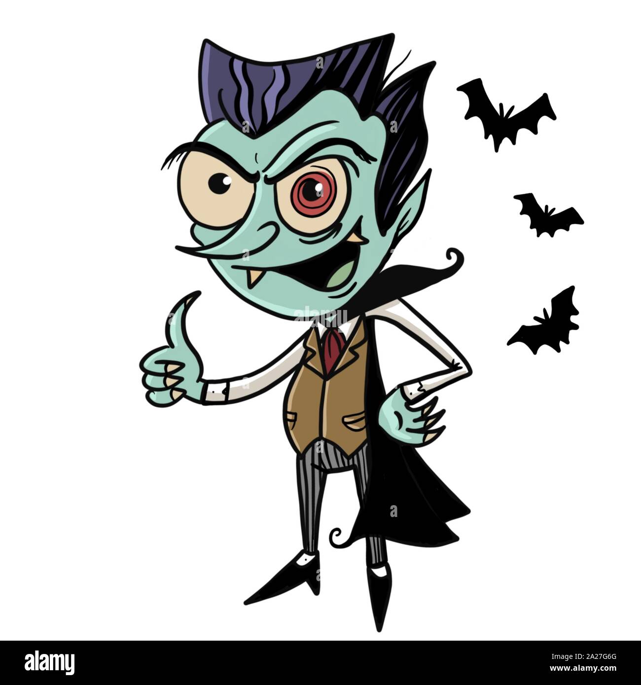 Ein Vampir Cartoon Illustration Stockfoto