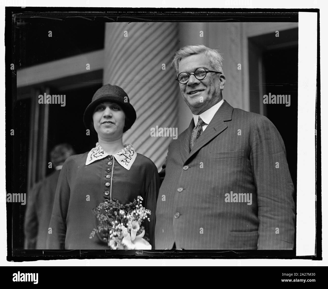 Gewählter Präsident Gerardo Machado mit Tochter, Elvira, 4/15/25. Stockfoto