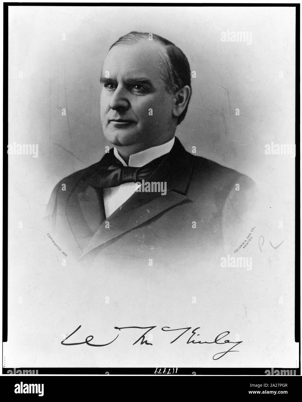 Präsident William McKinley, Kopf und Schultern drucken, nach links/Kolumbien Eng. Co., Boston Stockfoto