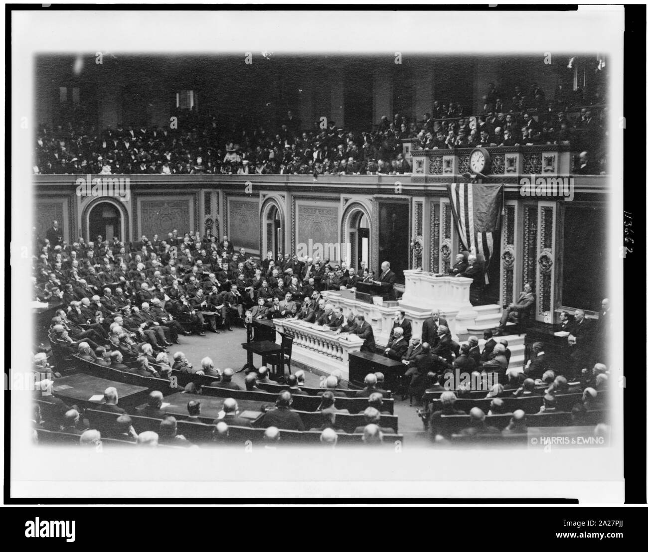 Präsident Woodrow Wilson Adressierung Kongress Stockfoto Präsident Woodrow Wilson Adressierung Kongress Stockfoto