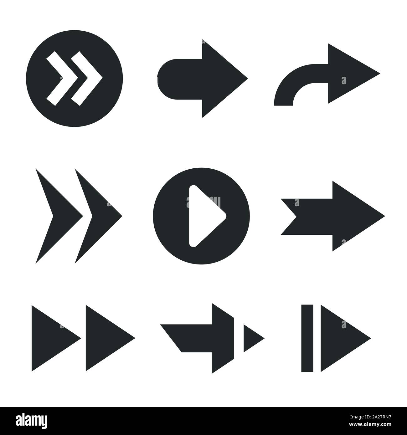 Satz Pfeile für Web Design isoliert auf weißem Alamy