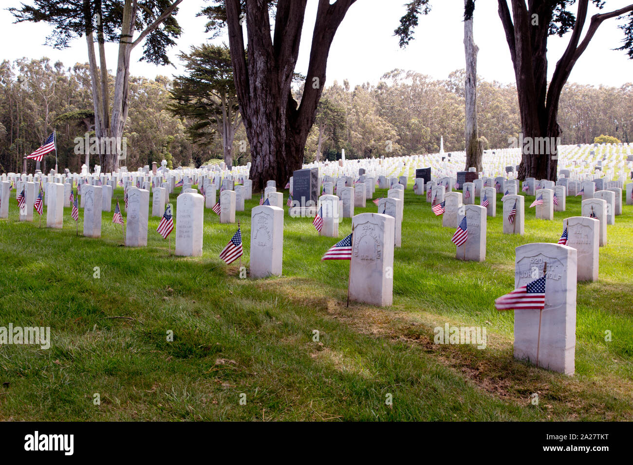 Presidio National Friedhof, San Francisco, Kalifornien Stockfoto