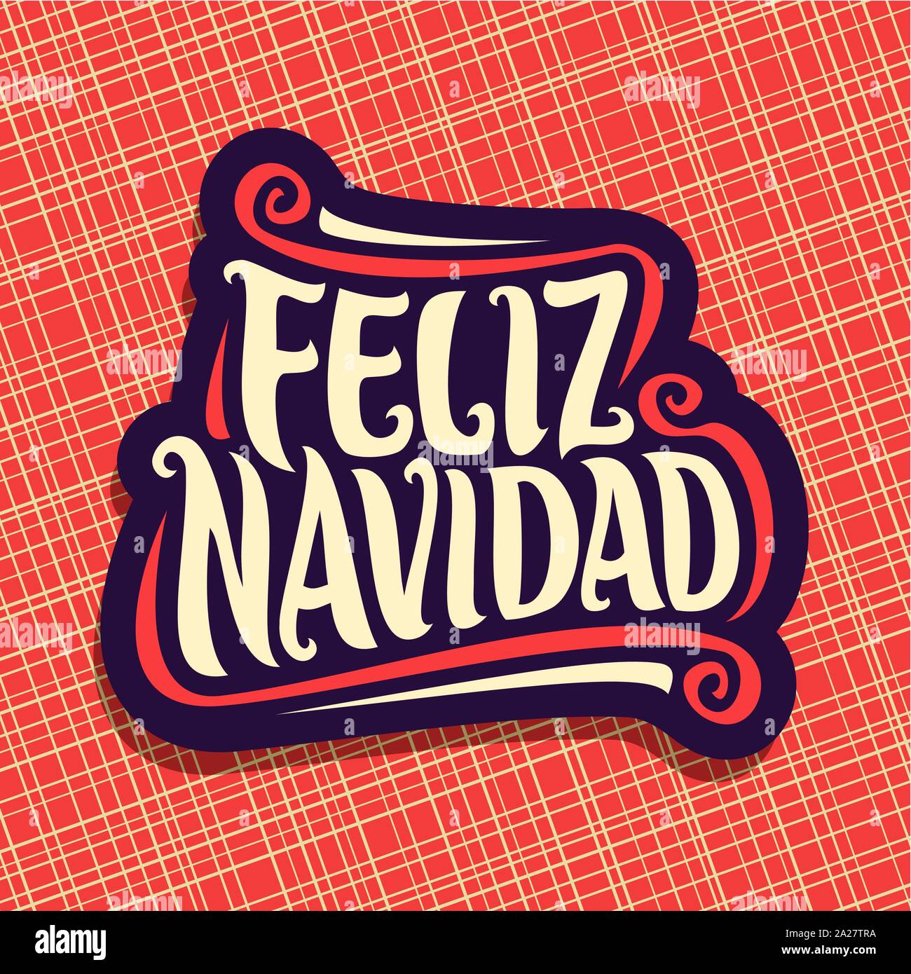 Vektor Plakat für Frohe Weihnachten in spanischer Sprache, design Weihnachten logo für Spanien mit originalen handschriftlichen Font für die Text-Feliz Navidad, Weihnachten c Stock Vektor