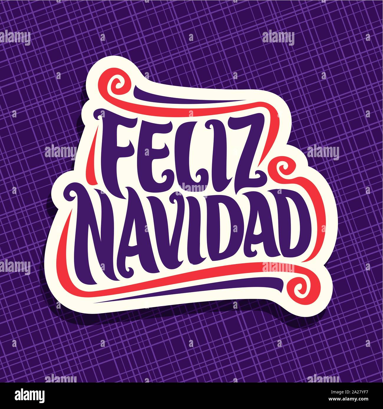 Vektor Plakat für Frohe Weihnachten in spanischer Sprache, design Weihnachten logo für Spanien mit originalen handschriftlichen Font für die Text-Feliz Navidad, Weihnachten c Stock Vektor