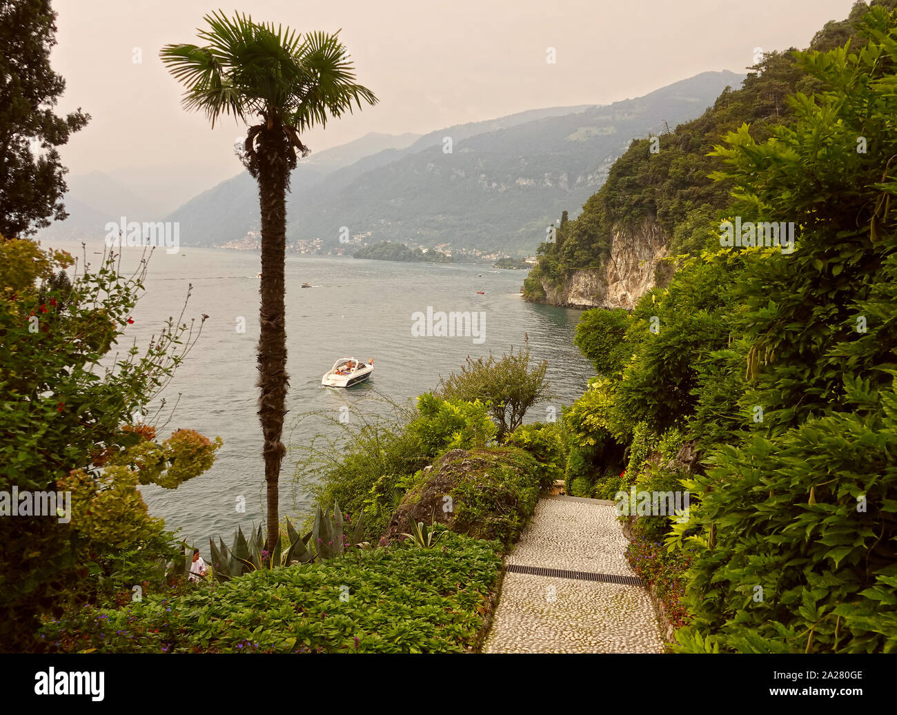 Comer See, Lombardei, Italien. Die Gärten der Villa del Balbianello, in der Nähe von Lenno, COMER SEE Stockfoto