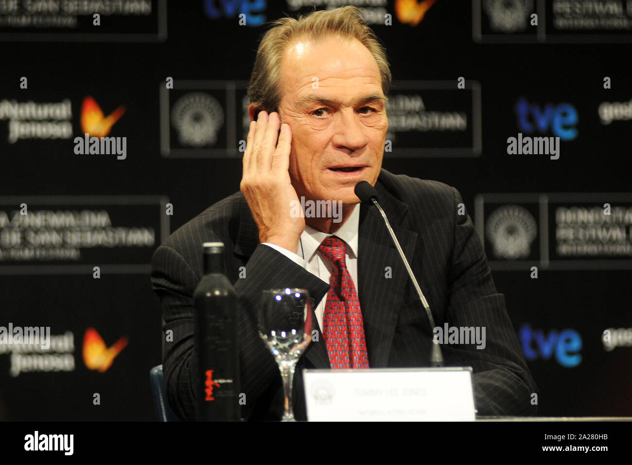 Tommy Lee Jones besucht Pressekonferenz zum Film "Hope Springs" (Bild: © julen Pascual Gonzalez) Stockfoto