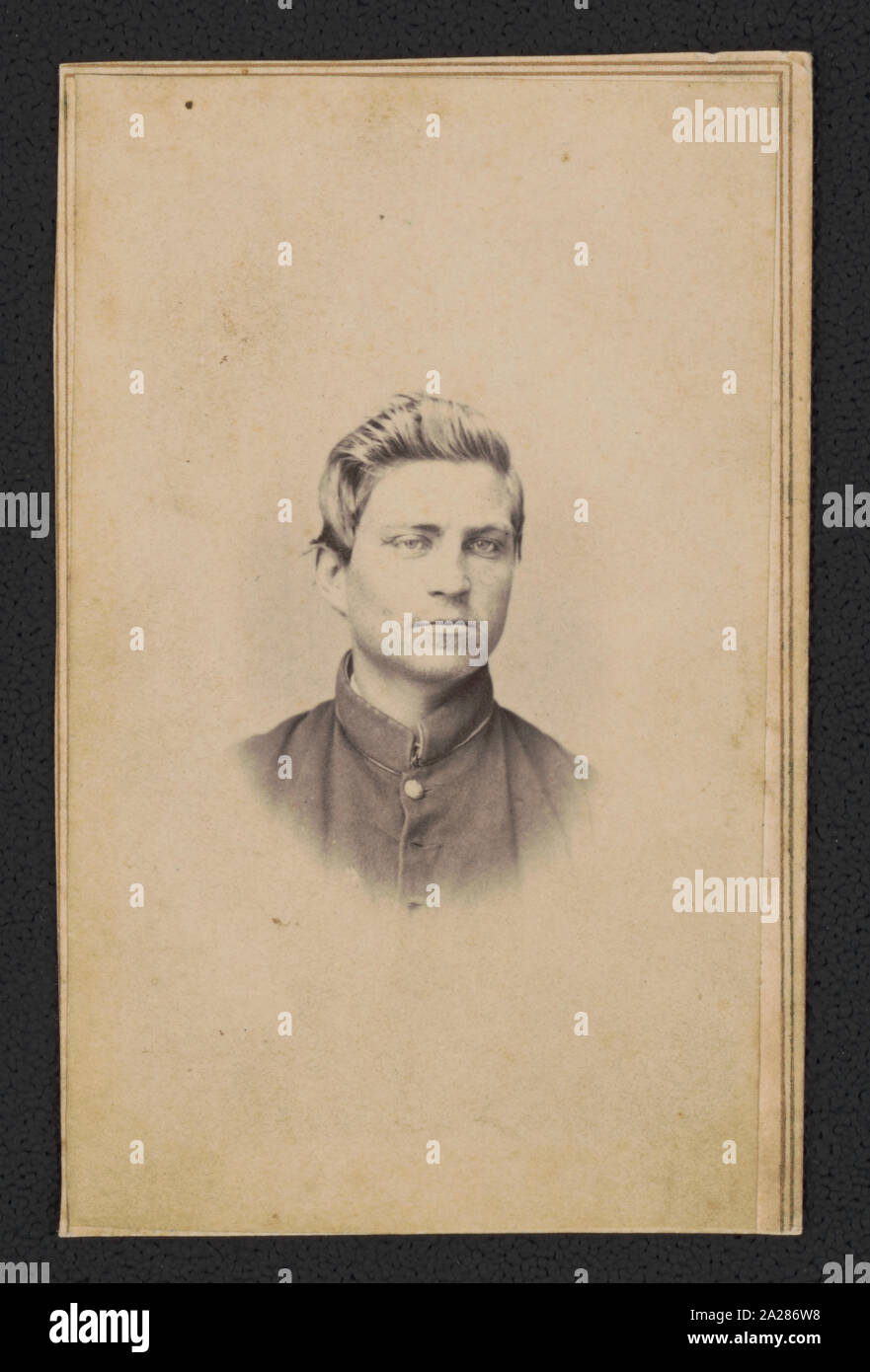 Private Stephen F. Glasur von Co.B, 36th Pennsylvania Infanterieregiment in Uniform/von McAdams, 101 King St., Alexandria, Va fotografiert. Stockfoto