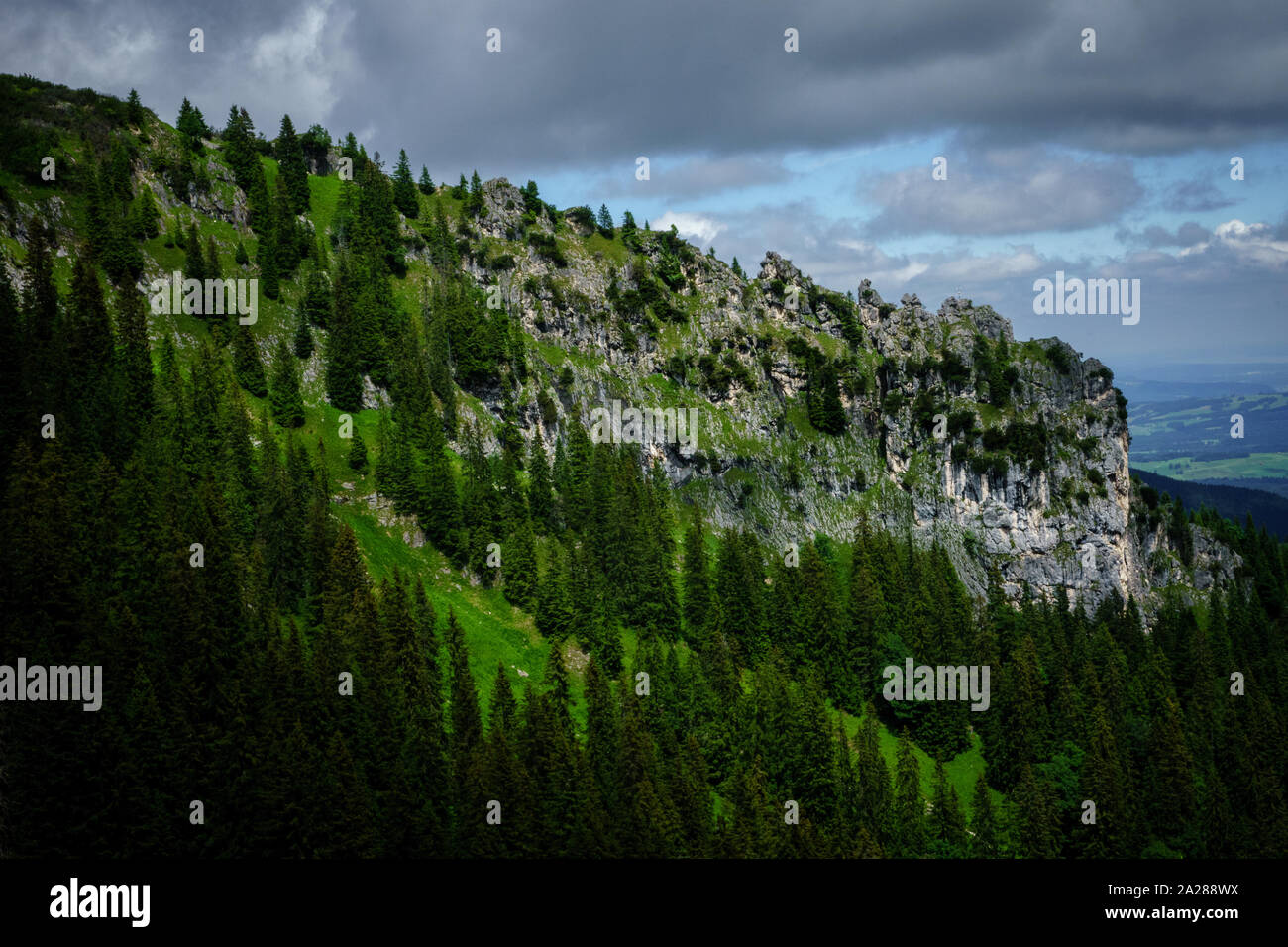Auf dem Weg zur Teufelstättkopf. Stockfoto