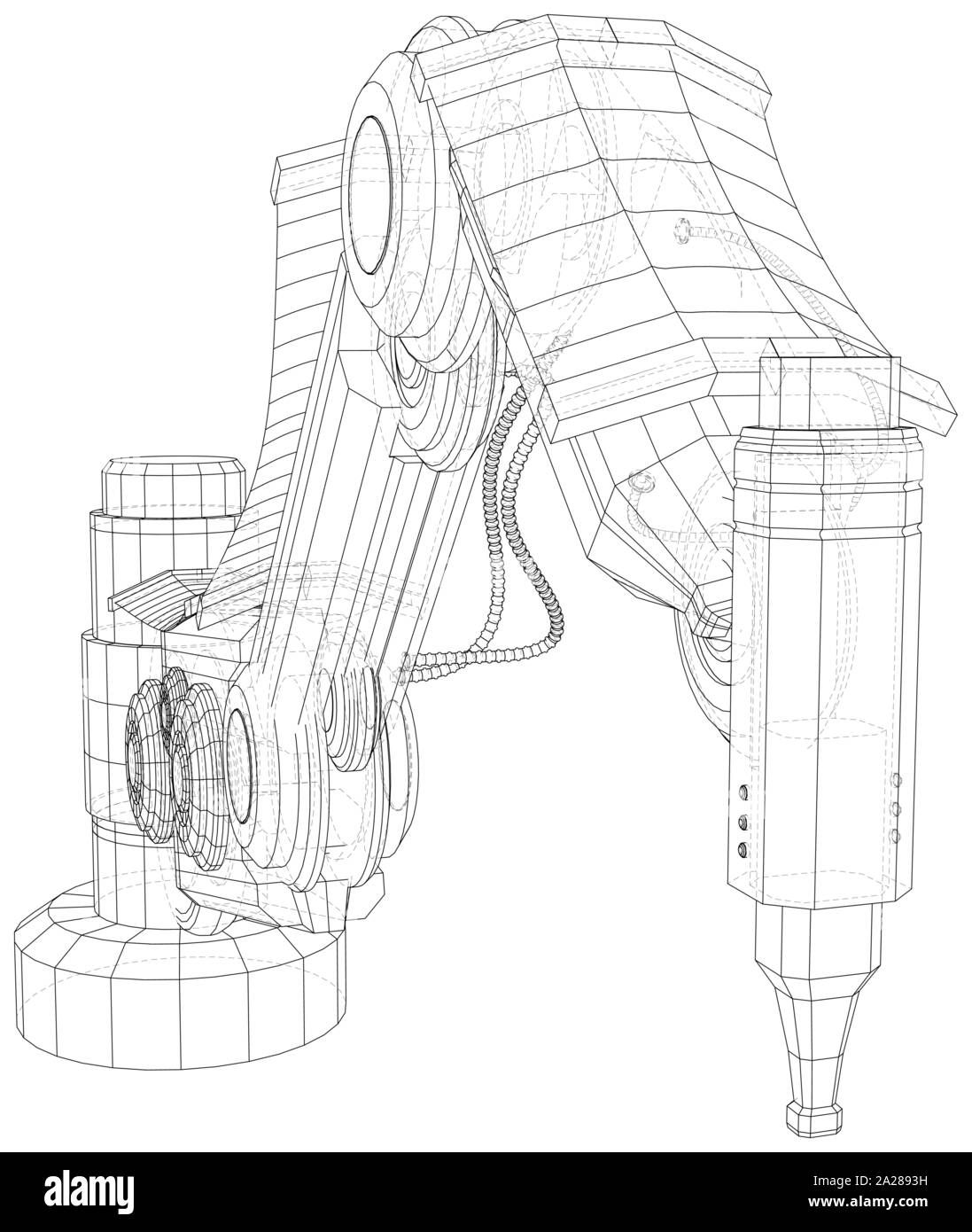 Roboter Hand wire-frame. Vector Illustration. Tracing Abbildung der 3d  Stock-Vektorgrafik - Alamy