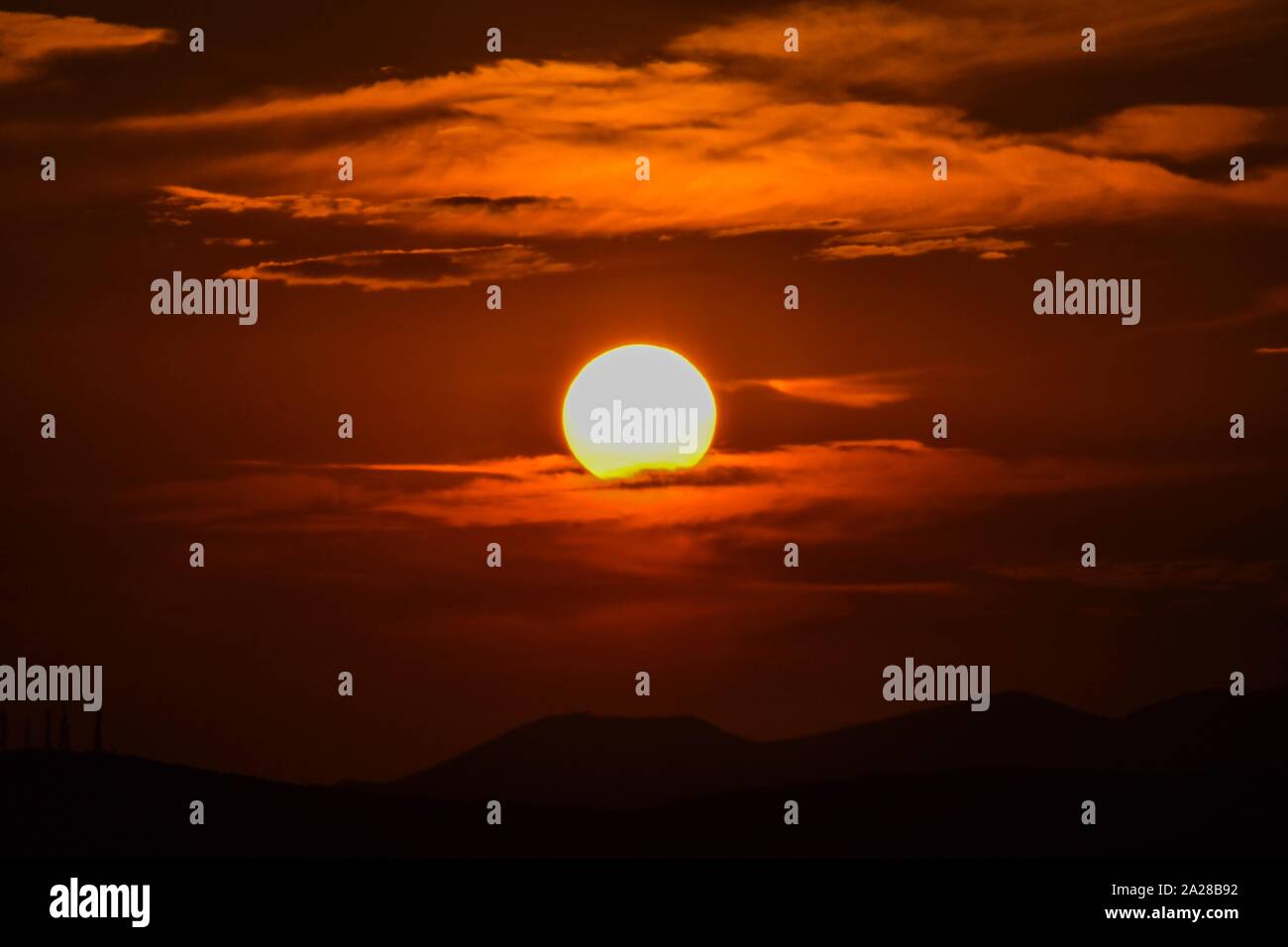 Sonne über Athen Stockfoto