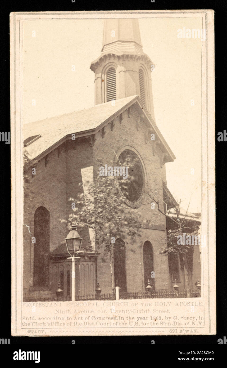 Protestantischen episkopalen Kirche der Heiligen Apostel, 9. Avenue, Cor. Twenty-Eighth Straße/Stacy 691 B' weg. Stockfoto