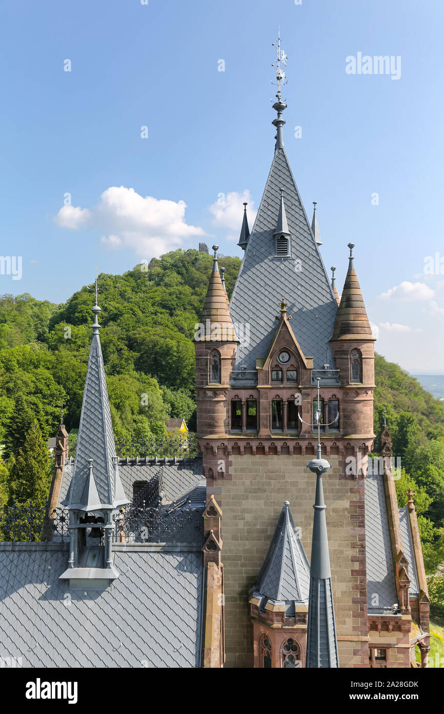 Fassade von Schloss Drachenburg in Bonn, Deutschland Stockfoto