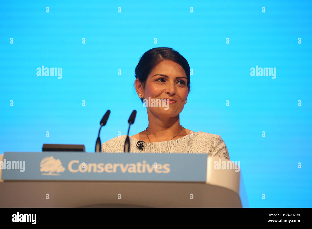 Manchester, Großbritannien. Am 1. Oktober 2019. Der Home Secretary