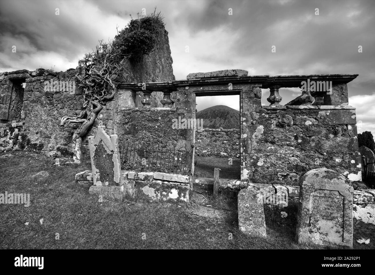 Kirchenruine, Cill Chriosd, Isle Of Skye, innere Hebriden, Westküste von Schottland, UK Stockfoto